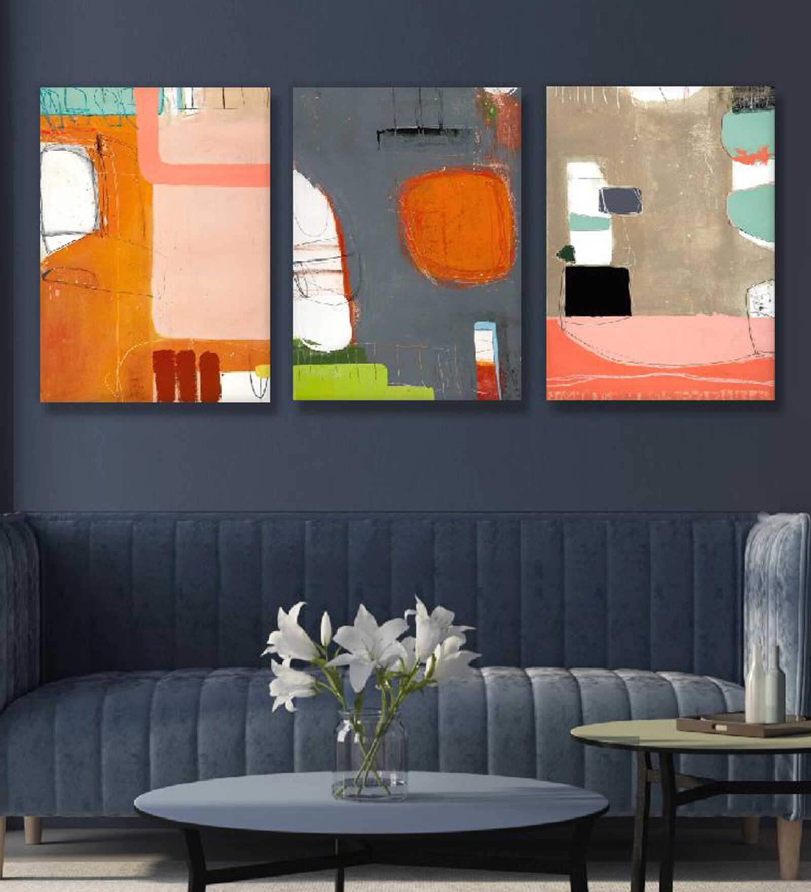 Buy Aspect Luke Multicolor Canvas Unframed Abstract Art Print Set Of