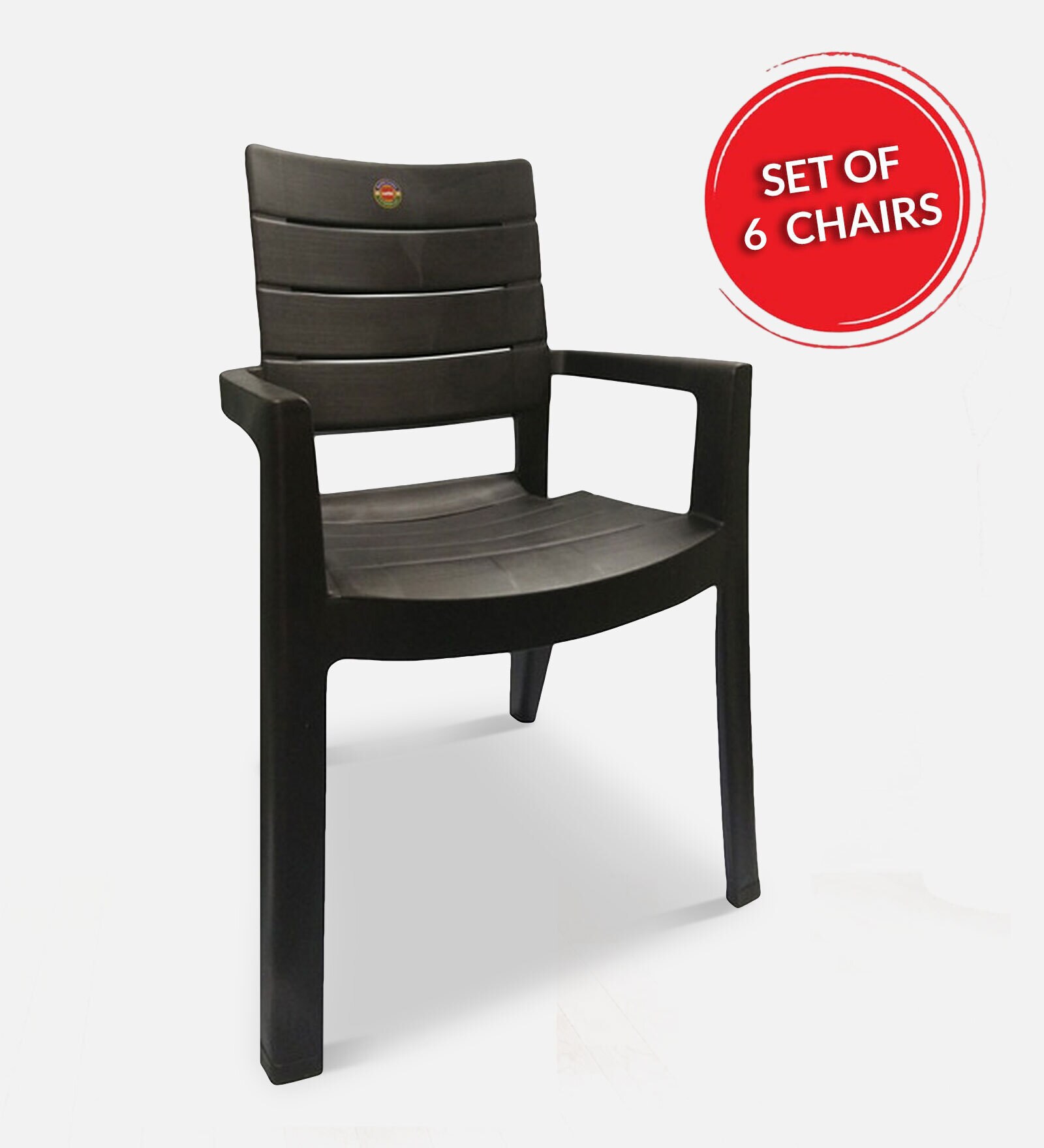 Buy Jordan Plastic Chair Set Of 6 In Brown Colour By Cello Online