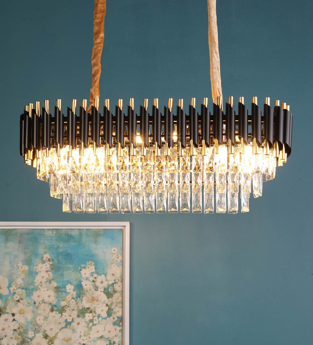 Buy Black Crystal Island Chandelier By Stello Online Island