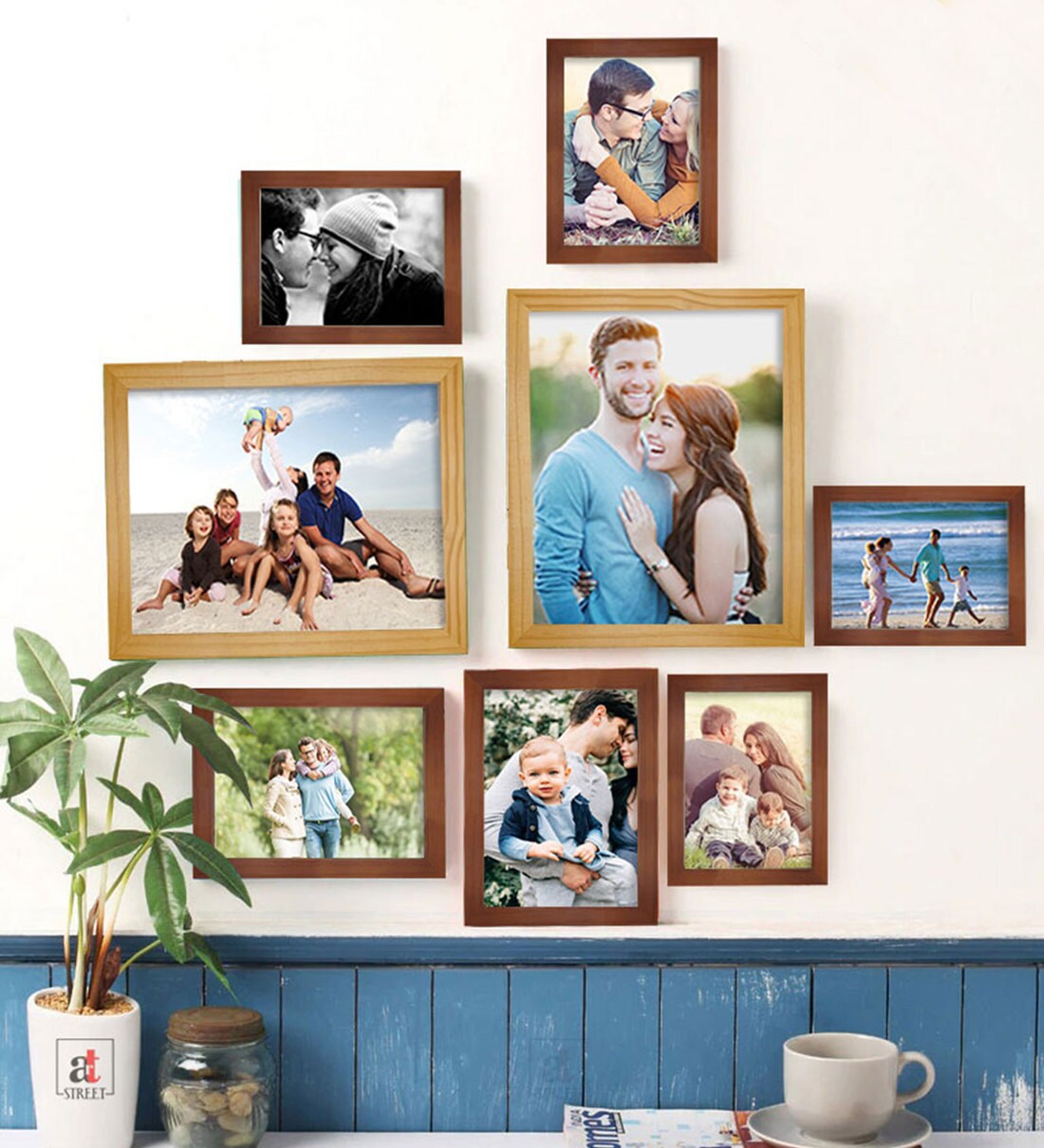 Buy Multicolor Wood Set Ayla Of 8 Pure En Collage Photo Frames At 8