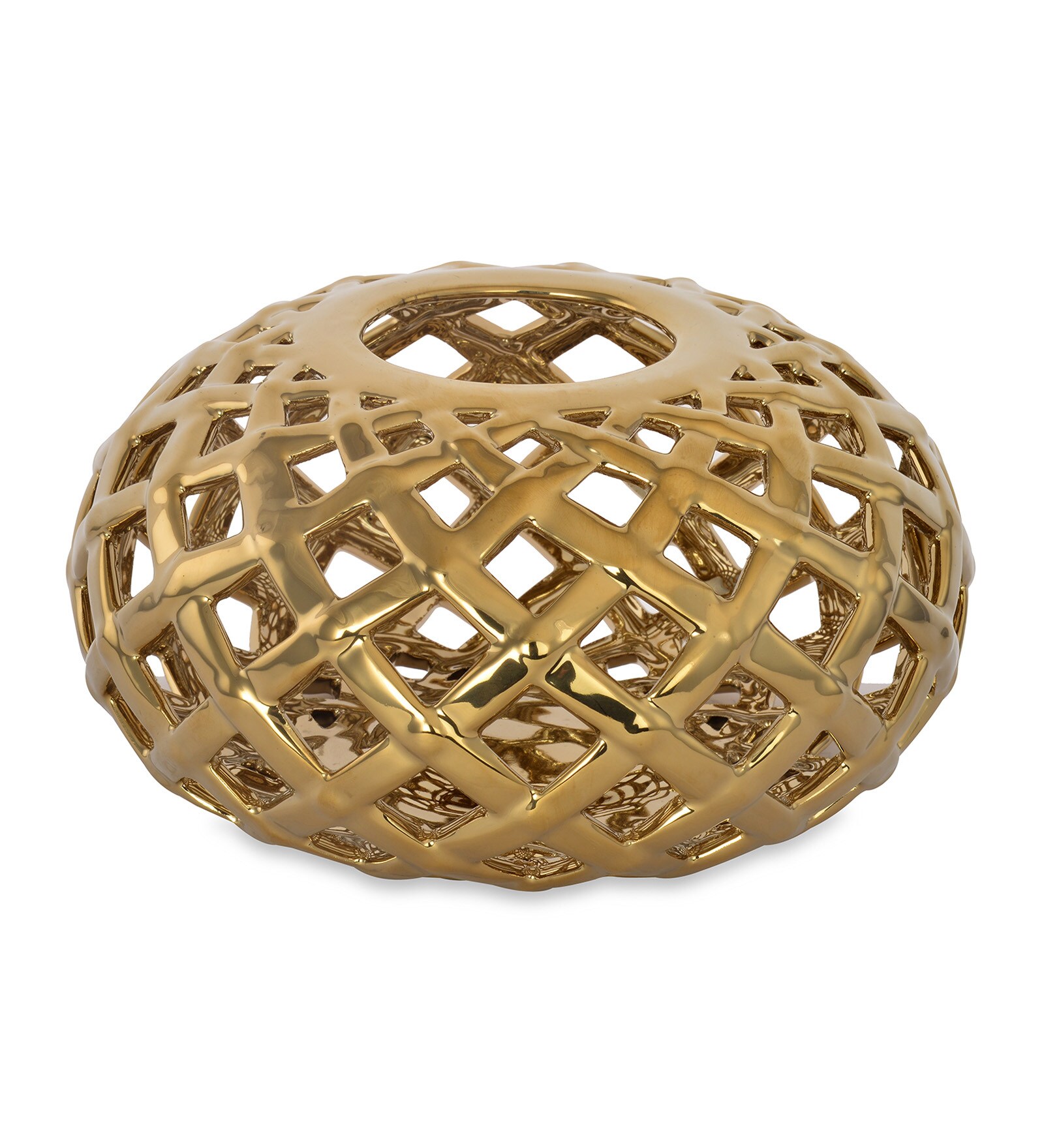 Buy Home Multicolour Ceramic Enchanted Net Candle Holder Online