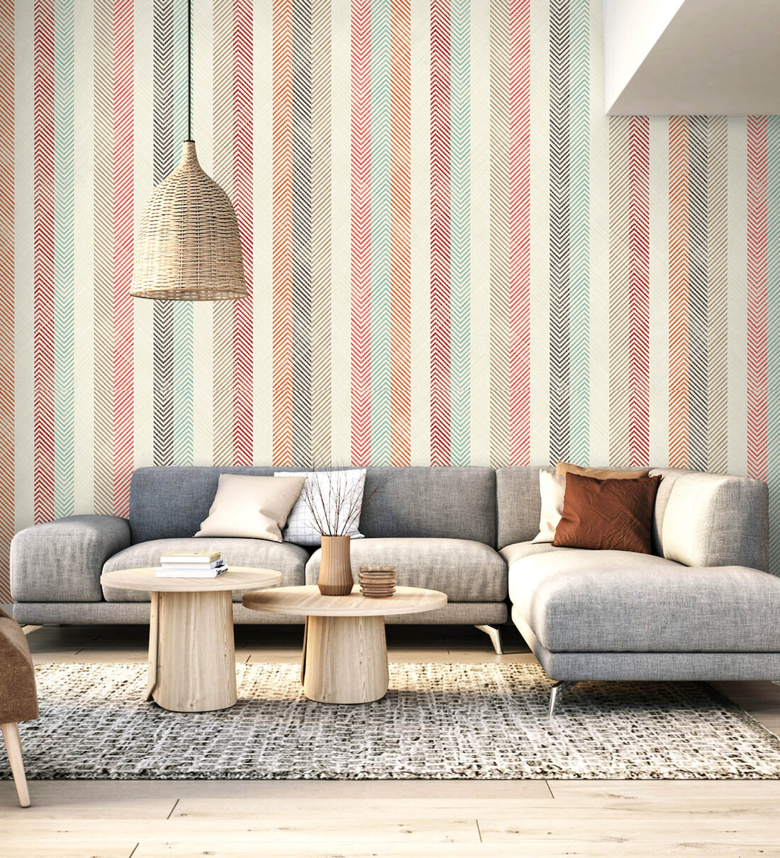 Buy 16 Feet Striped Linoleum 350 Gsm Wallpaper Roll at 15% OFF by Space ...