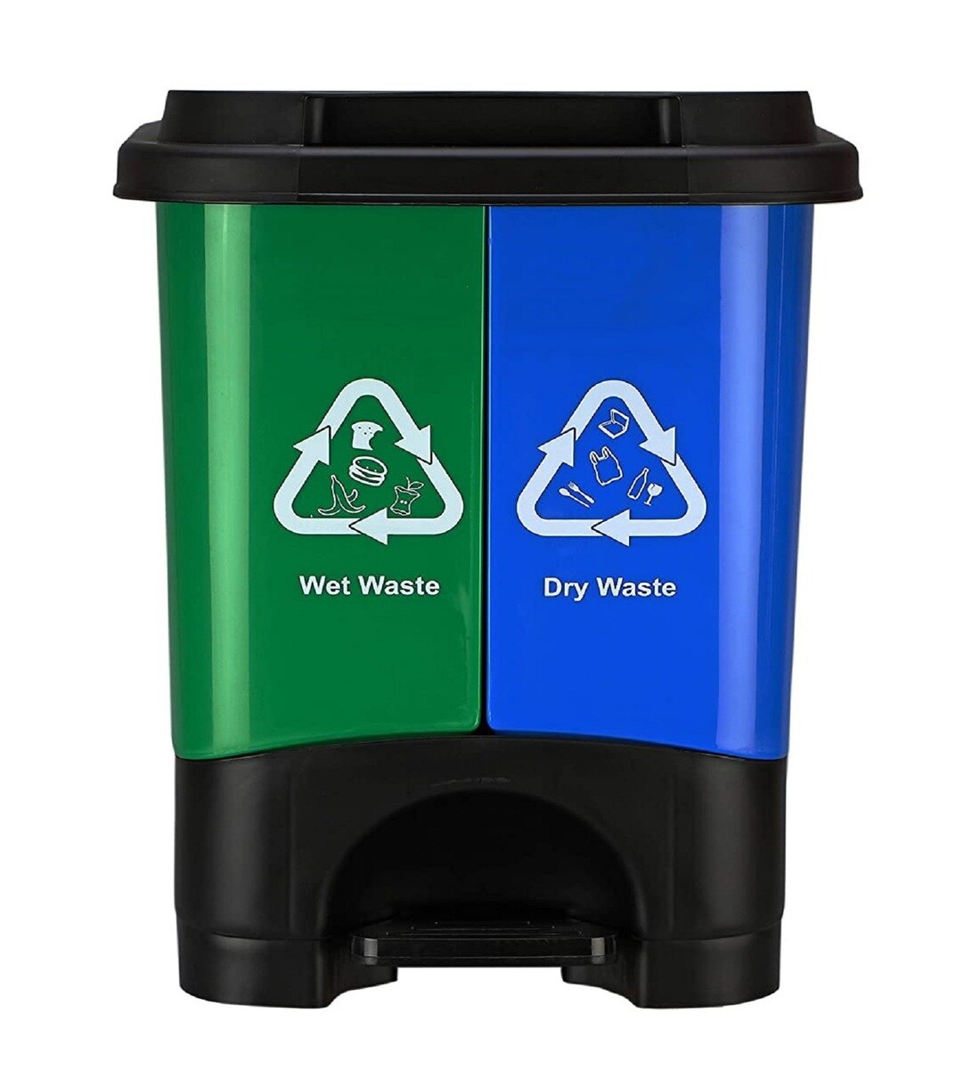 Buy Blue & Green 18 Ltrs Plastic SwingTop Dustbins (Set Of 2) By Randal