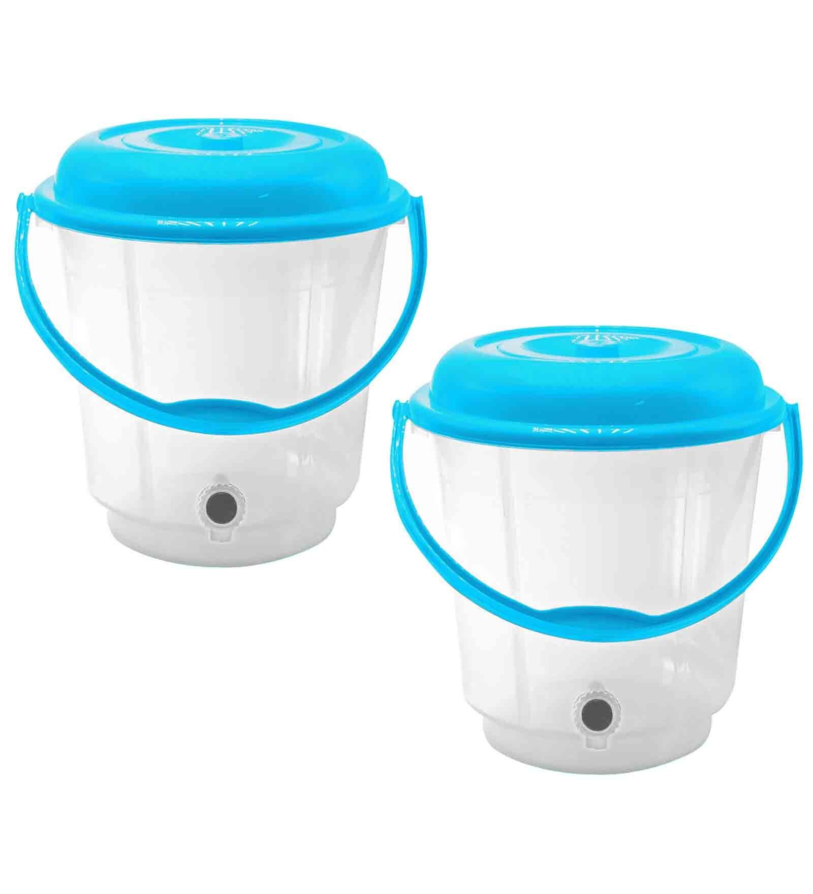 Buy 18 Ltrs Blue Plastic Bucket (Set of 2) By Kuber Industries Online