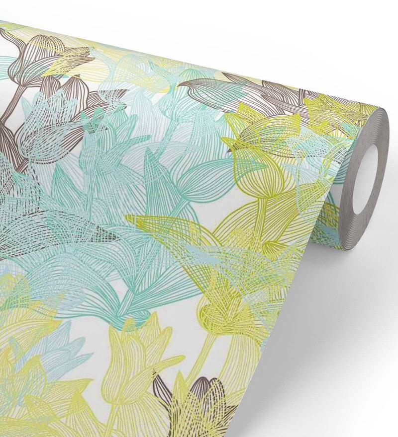 296987529  Alma Yellow Tropical Floral Wallpaper  by AStreet Prints