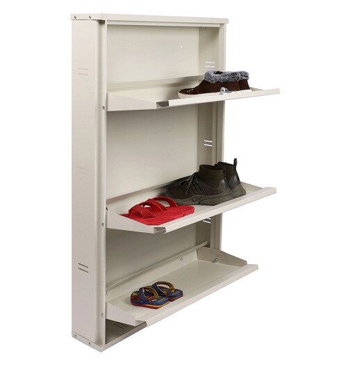 Buy 3 Door Metal Shoe Rack In White Colour By Crust Online Tilt Out Shoe Racks Shoe Racks Furniture Pepperfry Product