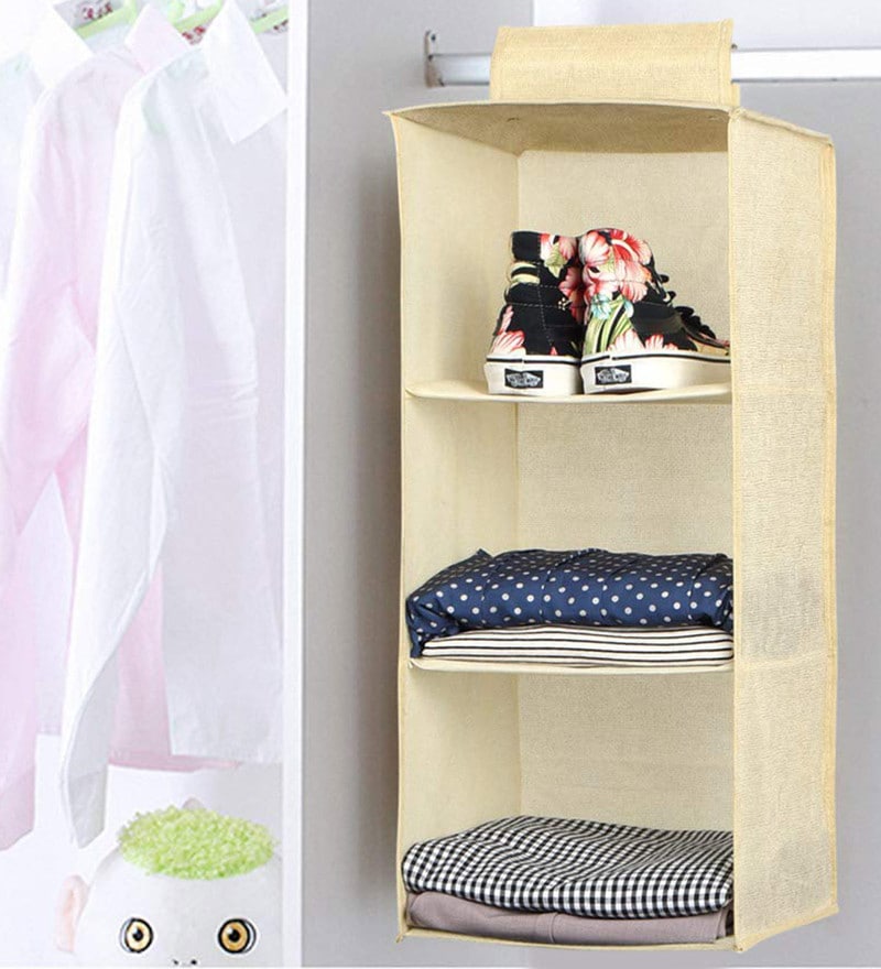 Buy My Gift Booth Canvas Jute Green Wardrobe Organiser Online