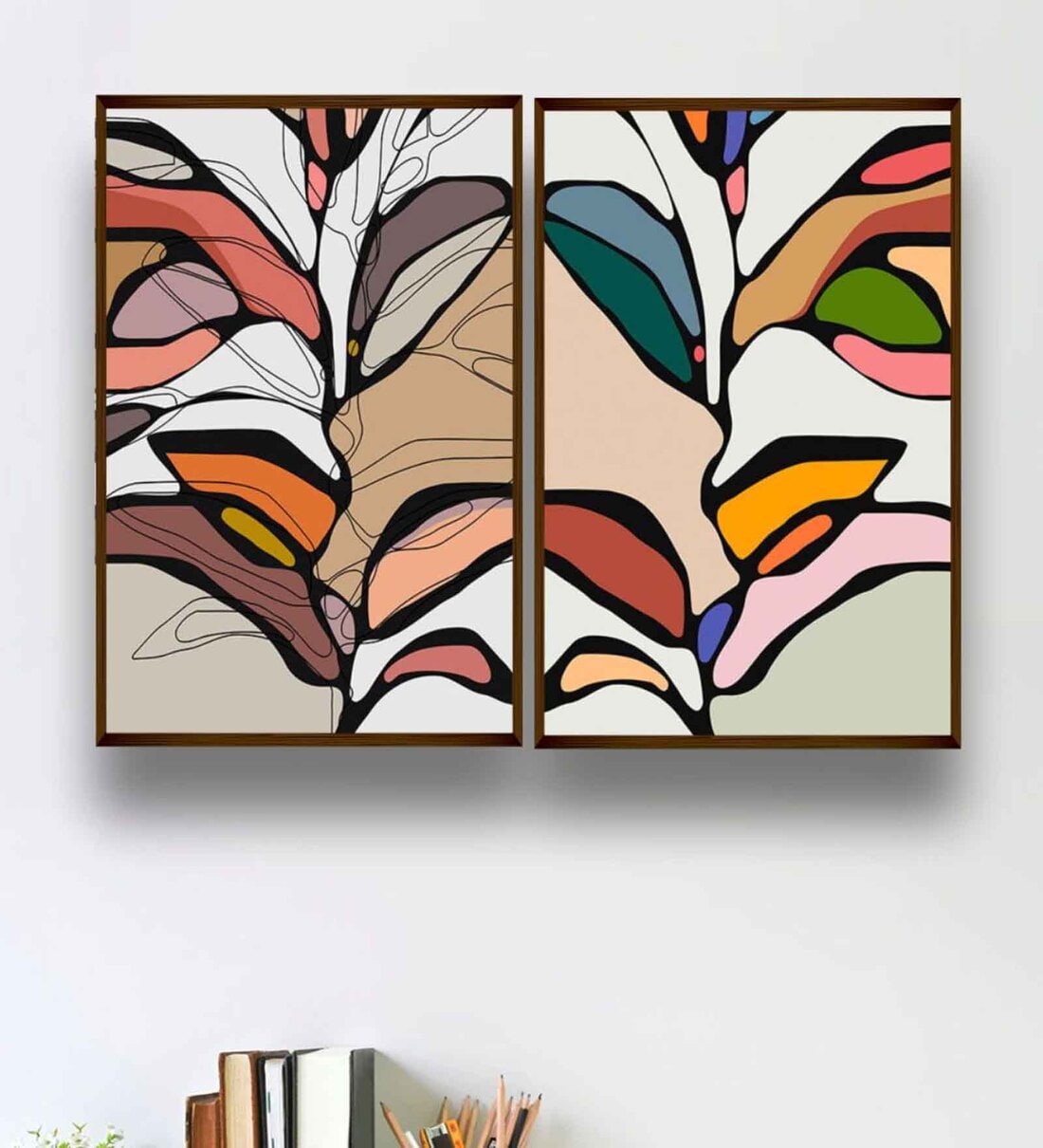 Buy Choosing Keeping Multicolour Canvas Framed Abstract Art Print Set
