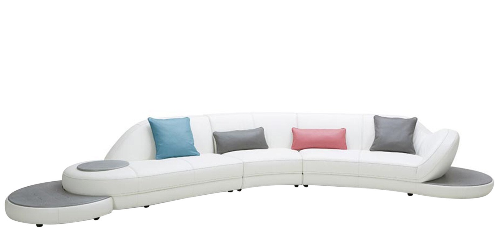 Buy Five Seater Sectional Curvy sofa with Down Cushions by Afydecor