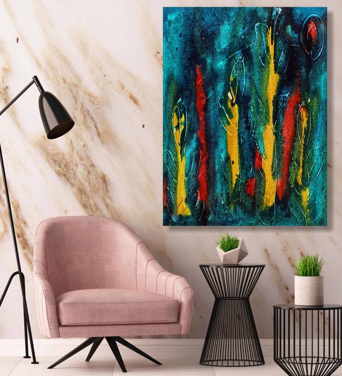 Buy Abstract Canvas On Wooden Framed Stretched Art Print 20x30 Inches By The Art House At 62 2707