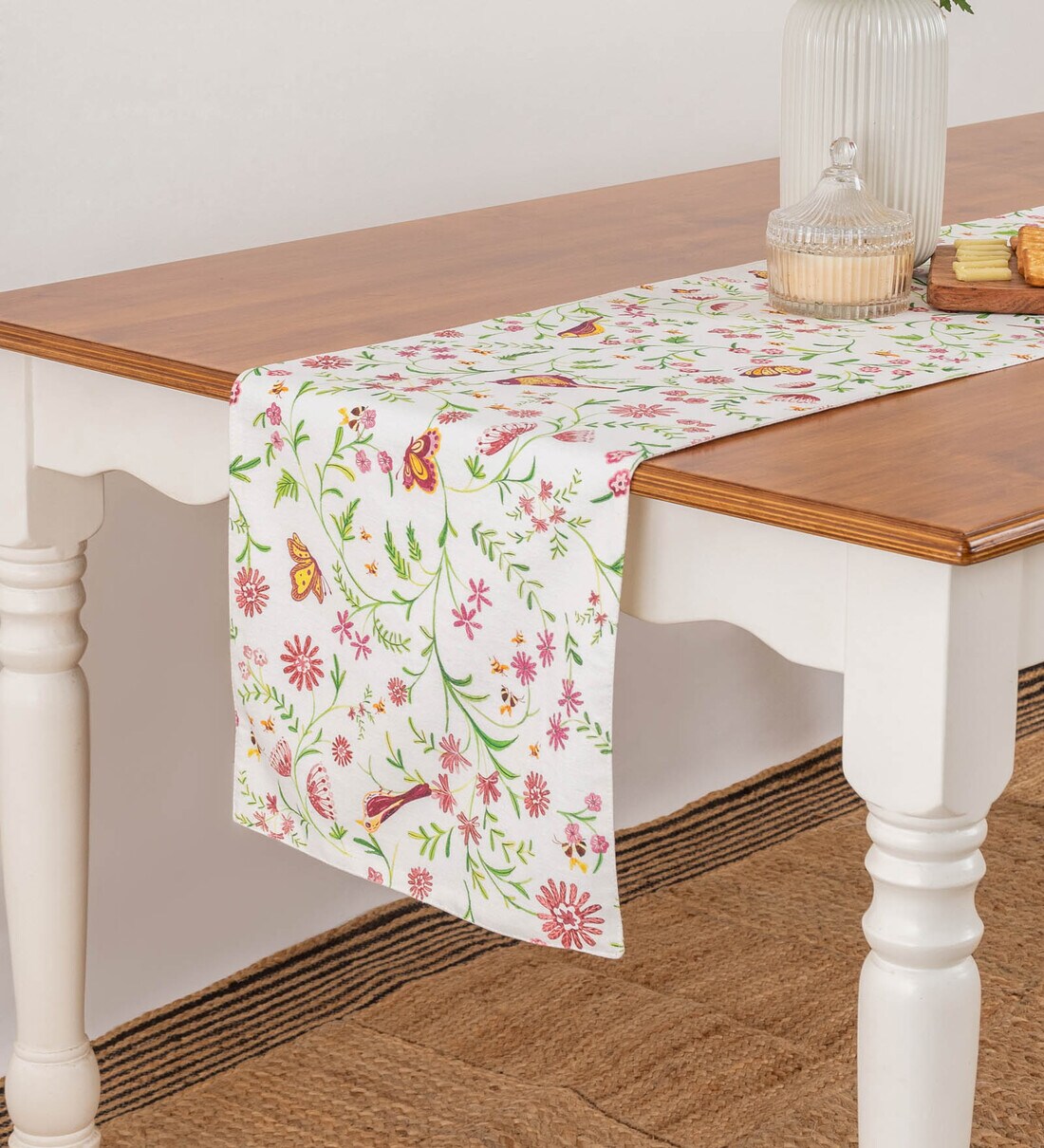 Buy Floral Lavender (60x13) Cotton Table Runner at 100 OFF by The Yellow Dwelling Pepperfry