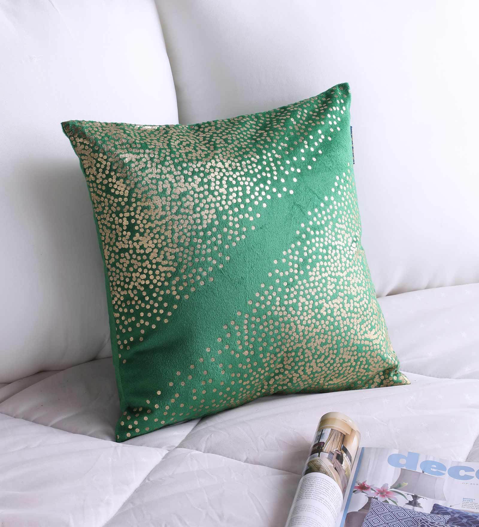 Buy Velvet Abstract Pattern 16X16 Inches Cushion Cover by Ambbi