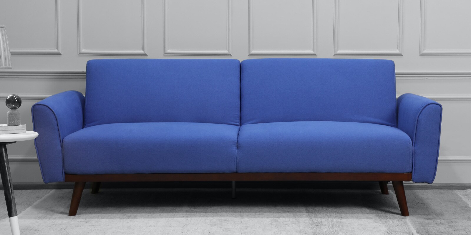 Buy Acilino Fabric Convertible Sofa Cum Bed In Blue Colour Online