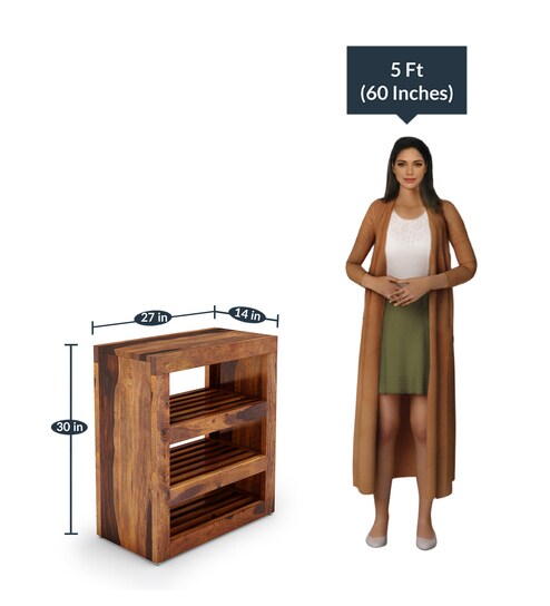 Buy Acropolis Solid Wood Open Shoe Rack In Provincial Teak Finish By Woodsworth Online Open Shoe Racks Shoe Racks Furniture Pepperfry Product