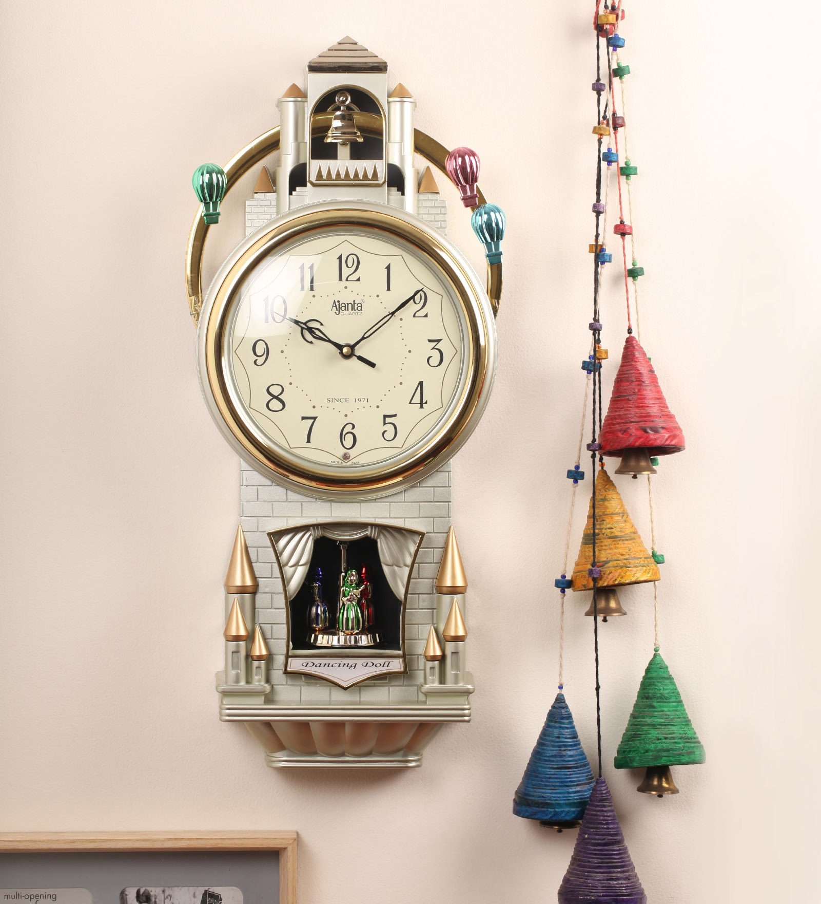 Buy Ajanta Golden Plastic and Wood 9.2 x 3.5 x 20.8 Inch Musical Wall