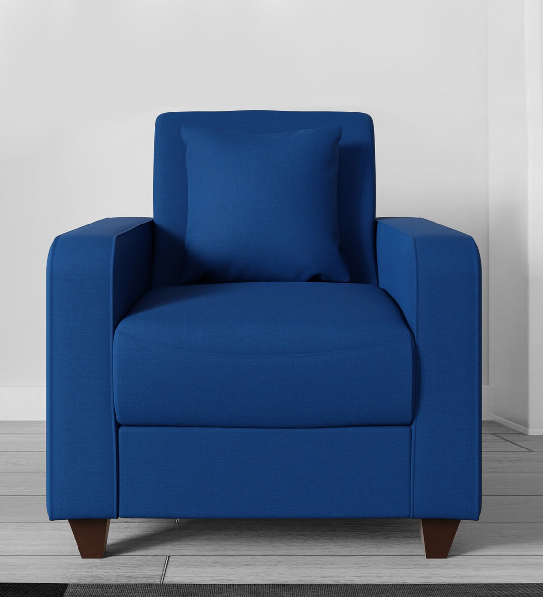Buy Alba 1 Seater Sofa In Denim Blue Colour Online Modern 1 Seater