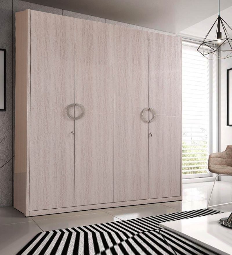 Buy Four Door Wardrobe In Viking Teak Finish In Ply By Primorati