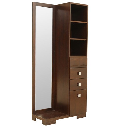 Buy Amelia Solidwood Dresser With Mirror In Brown Colour By