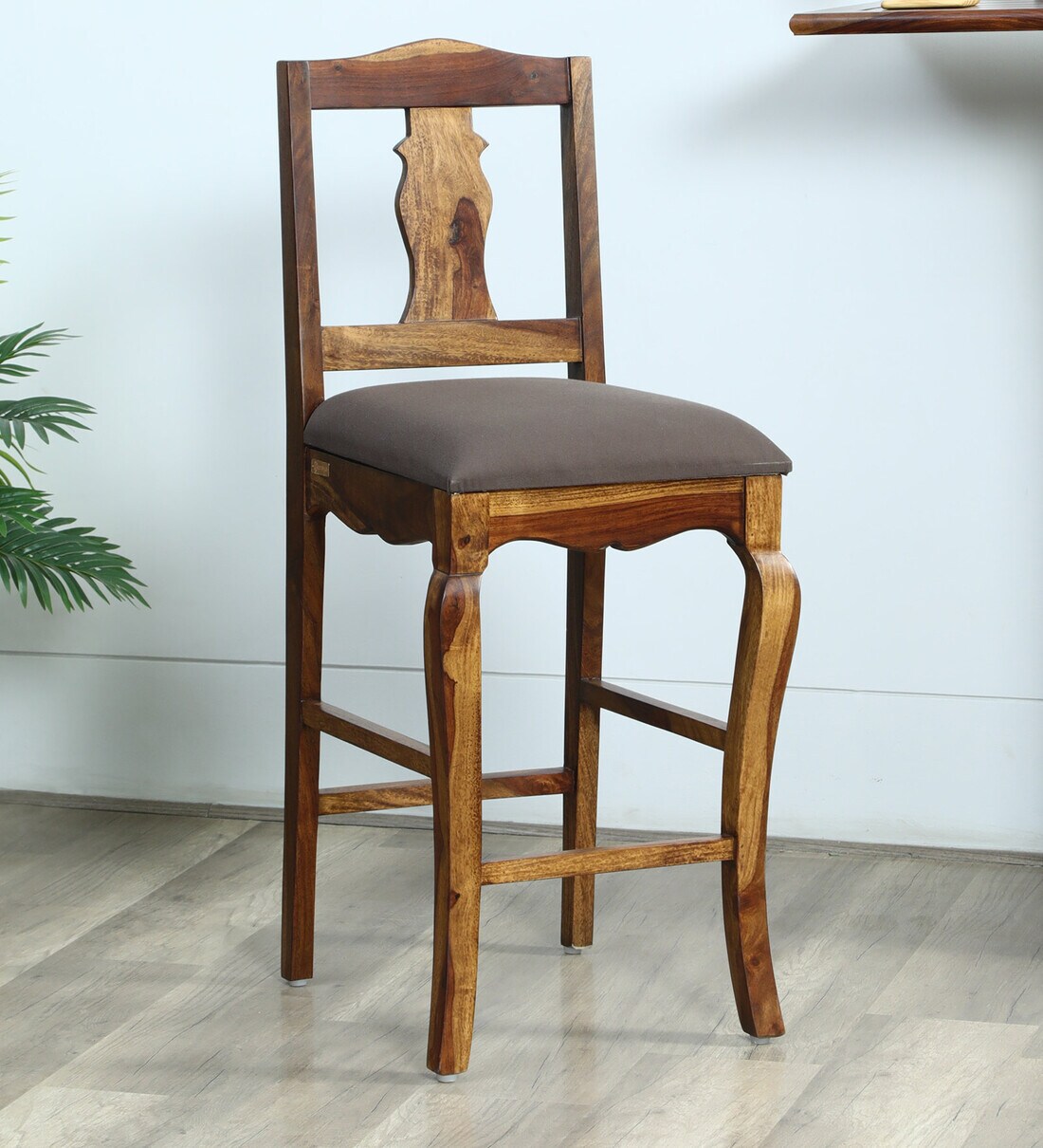 Buy Anne Sheesham Wood Bar Stool In Provincial Teak Finish Online