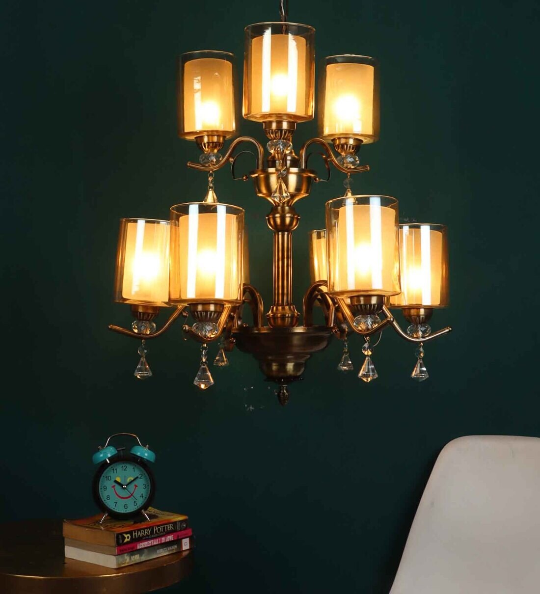 Buy Antique Brass Iron Glass Chandeliers By Eliante By Jainsons Lights ...