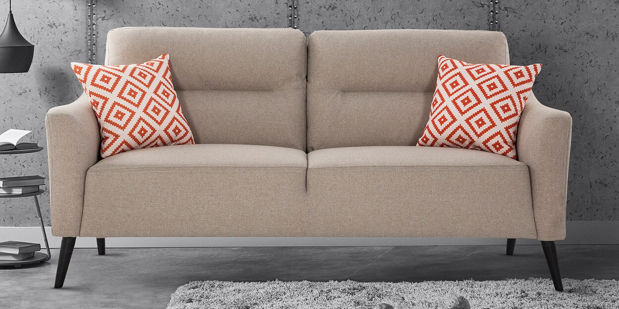 Buy Anchorage 3 Seater Sofa in Beige Colour Online MidCentury Modern