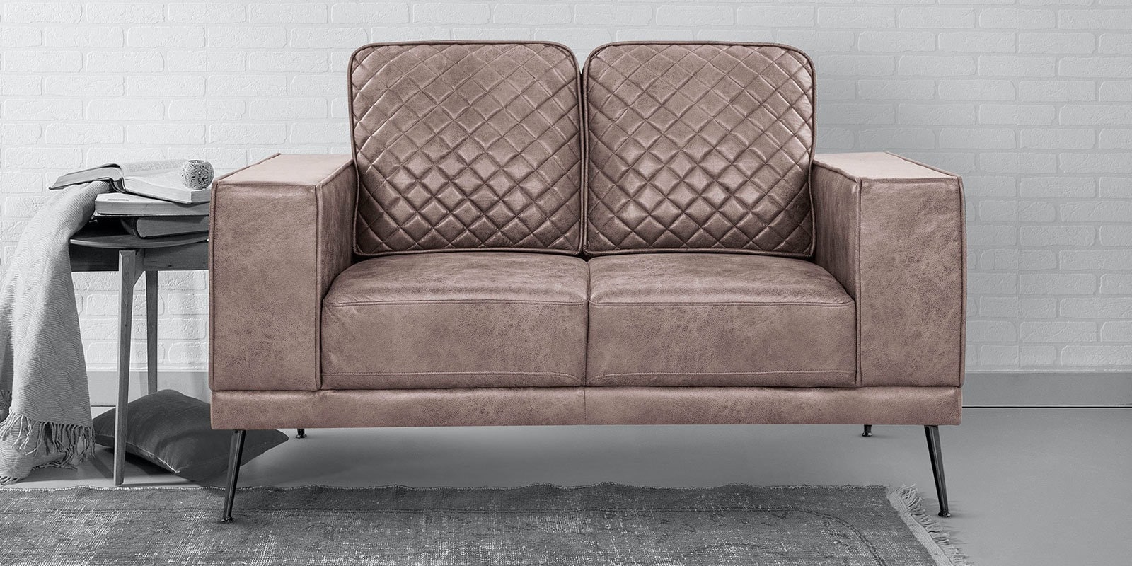 Buy Anwen 2 Seater Sofa in Grey Colour at 13 OFF by Casacraft from