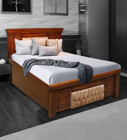 wooden double cot designs