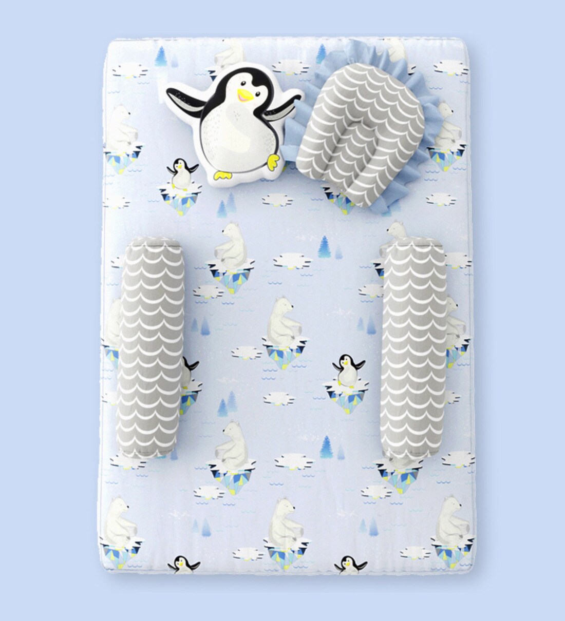 Buy Arctic 5pc Organic Baby Bedding Set in Multicolour by Fancy Fluff