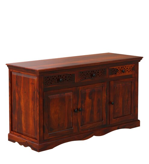 Buy Aramika Solid Wood Sideboard In Honey Oak Finish By Mudramark