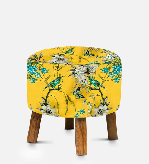 Transitional Seating Stools Buy Transitional Seating Stools Online In   Ariana Low Height Seating Stool In Yellow Colour By Globally Indian Ariana Low Height Seating Stool  U4sj5v 