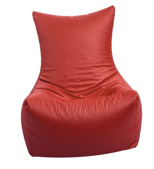 Buy Artificial Leather Xxxl Red Bean Bag Chair Cover By Madaar