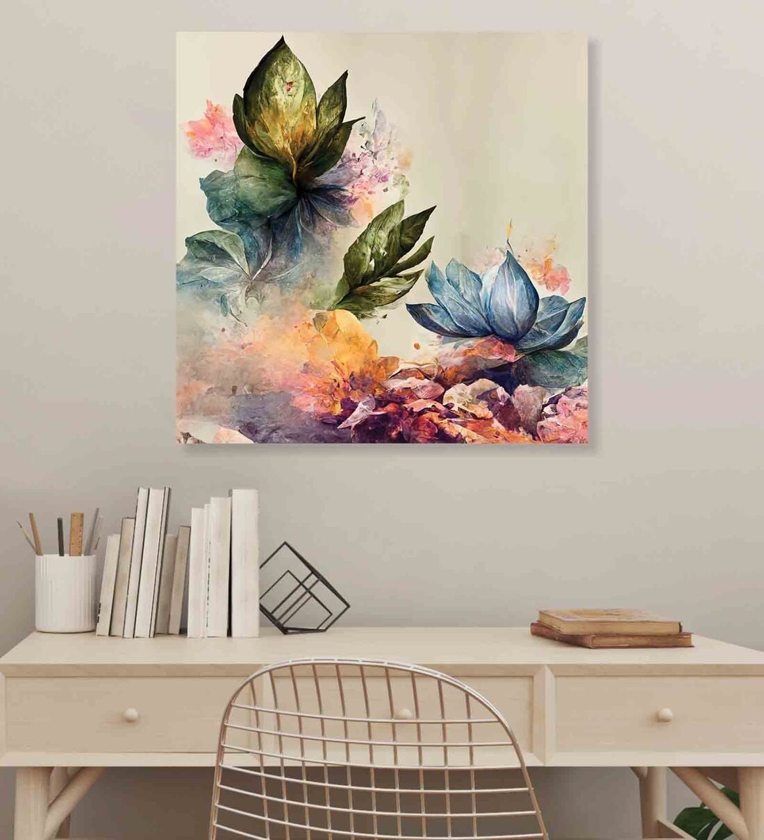 Buy Attractive Flower Multicolour Canvas Framed Wall Painting at 65% ...