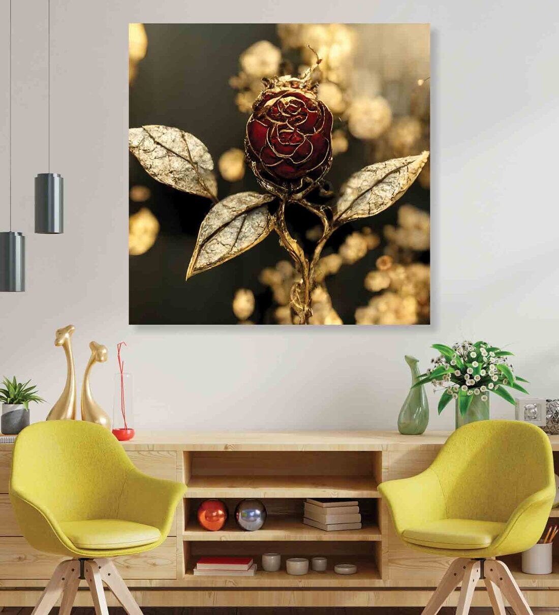 Buy Attractive Flower Multicolour Canvas Framed Wall Painting at 65% ...