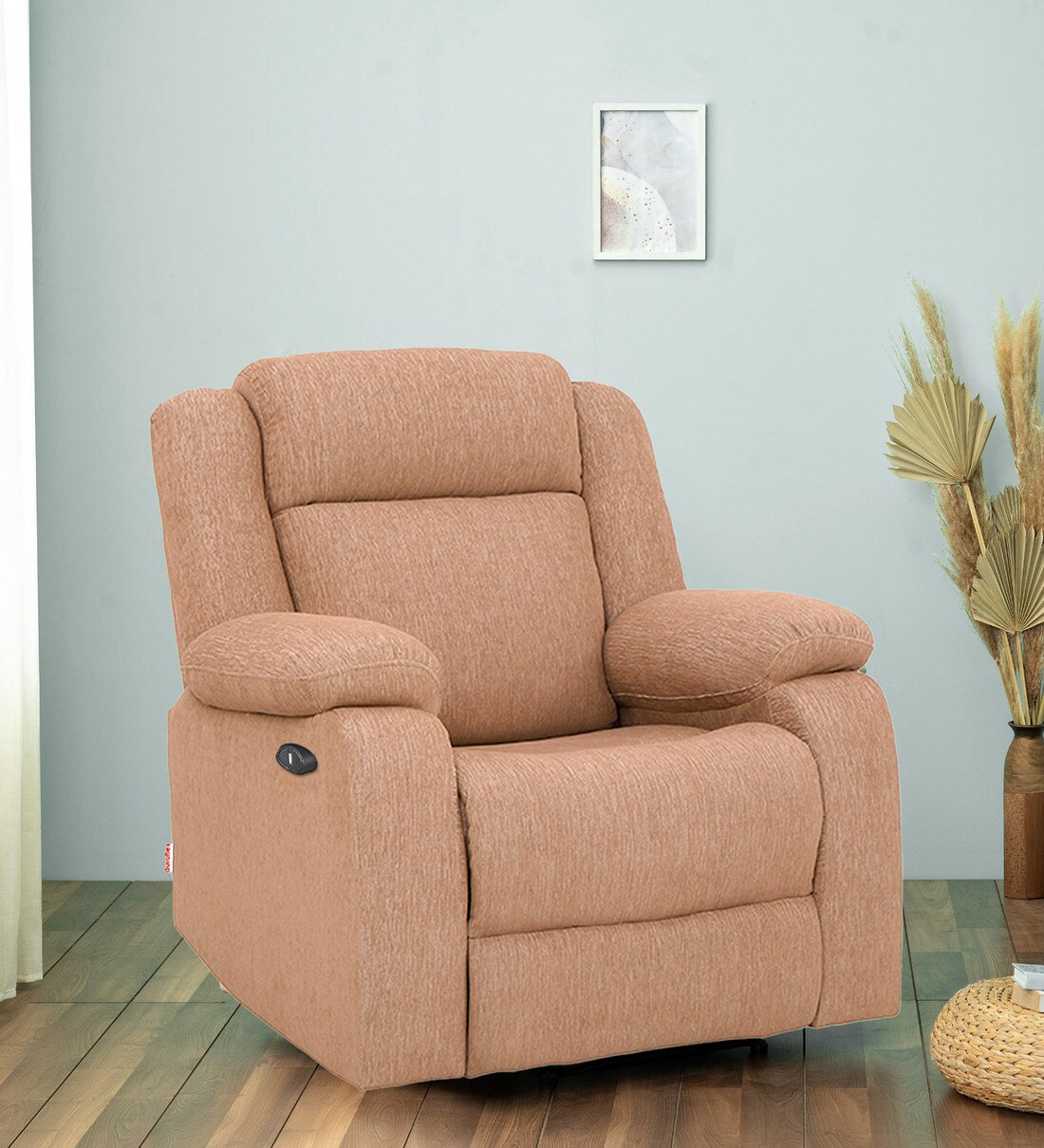 Buy Avalon Fabric Motorized 1 Seater Recliner In Brown Colour at 40