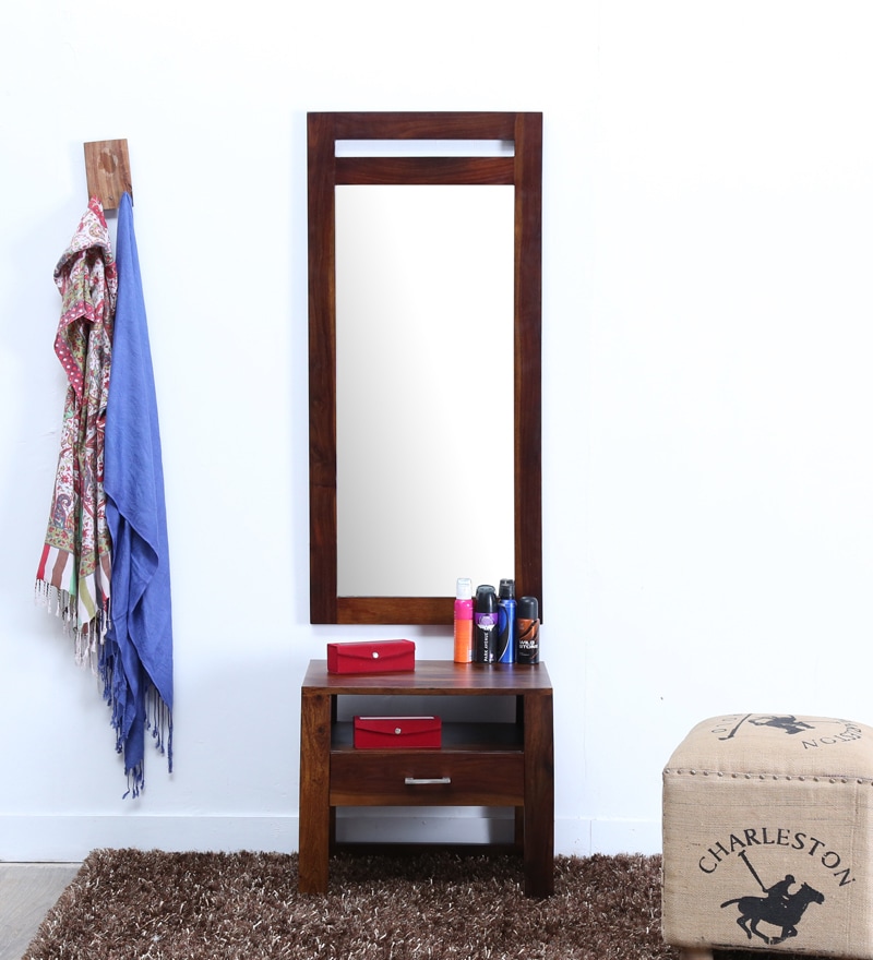 Buy Acropolis Solid Wood Dresser With Mirror In Warm Chestnut