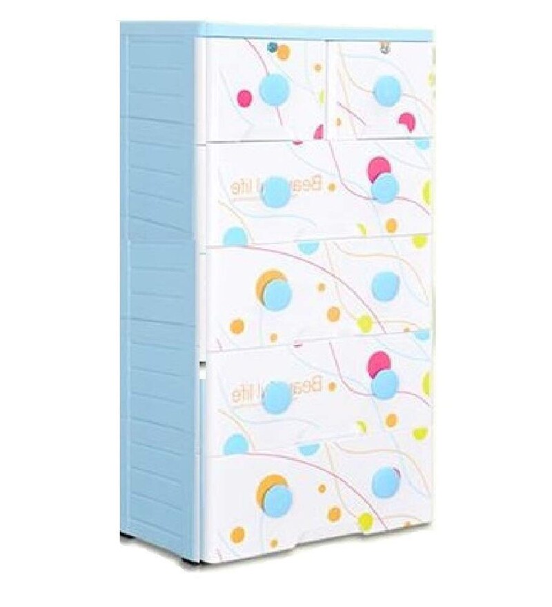 Buy Baby Geometric Print Lines Five Layers Chest Of Drawers In