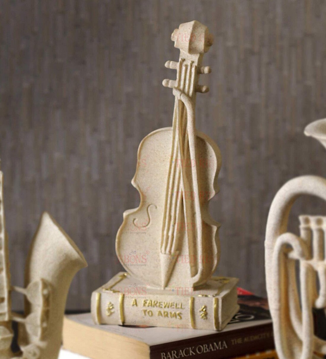 Buy Beige GoldToned Violin Polyresin Table Accent at 38 OFF by Tied