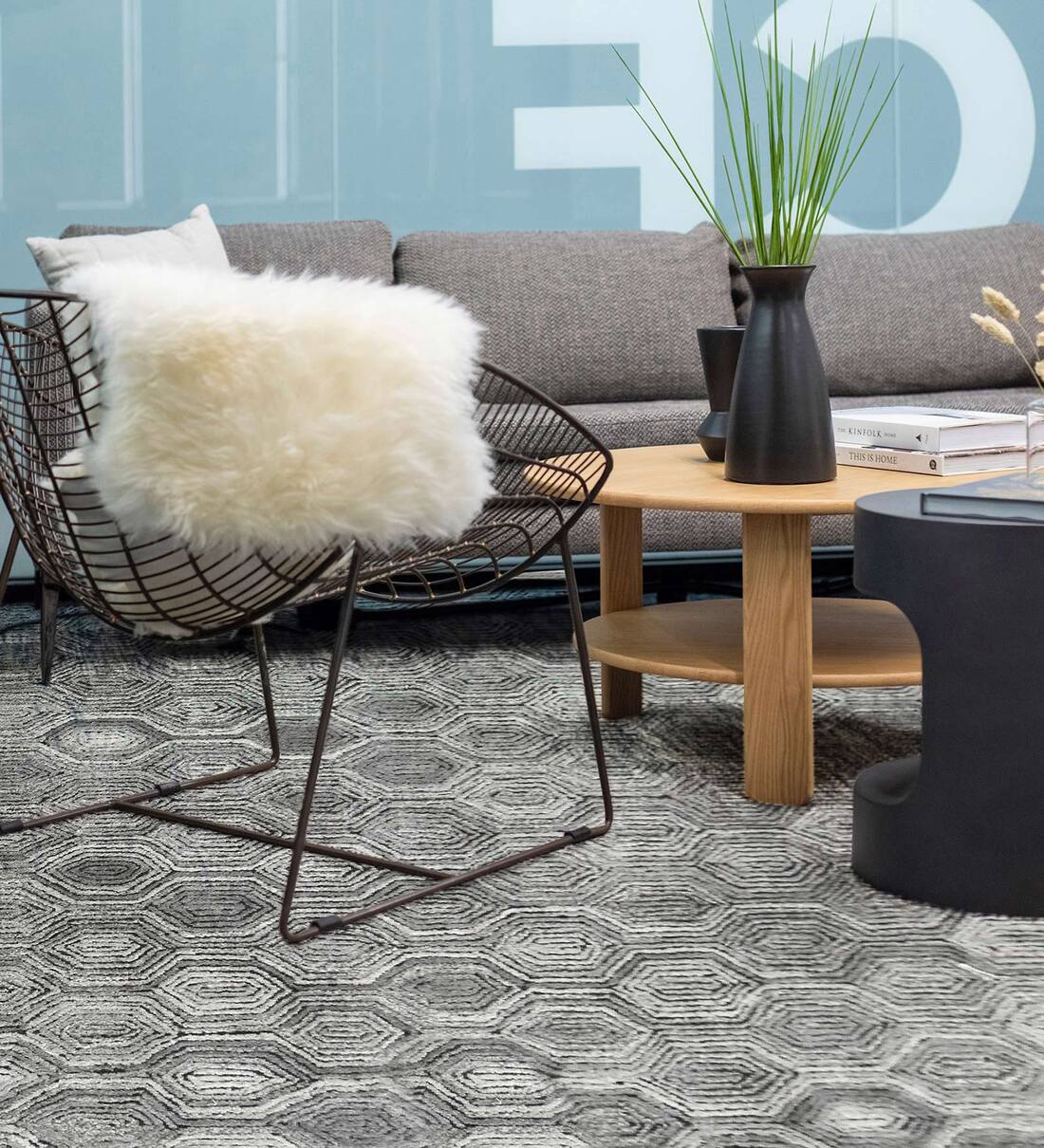 Buy Beige Geometric Wool 5 ft x 7 ft Hand Tufted Carpet by The Rug