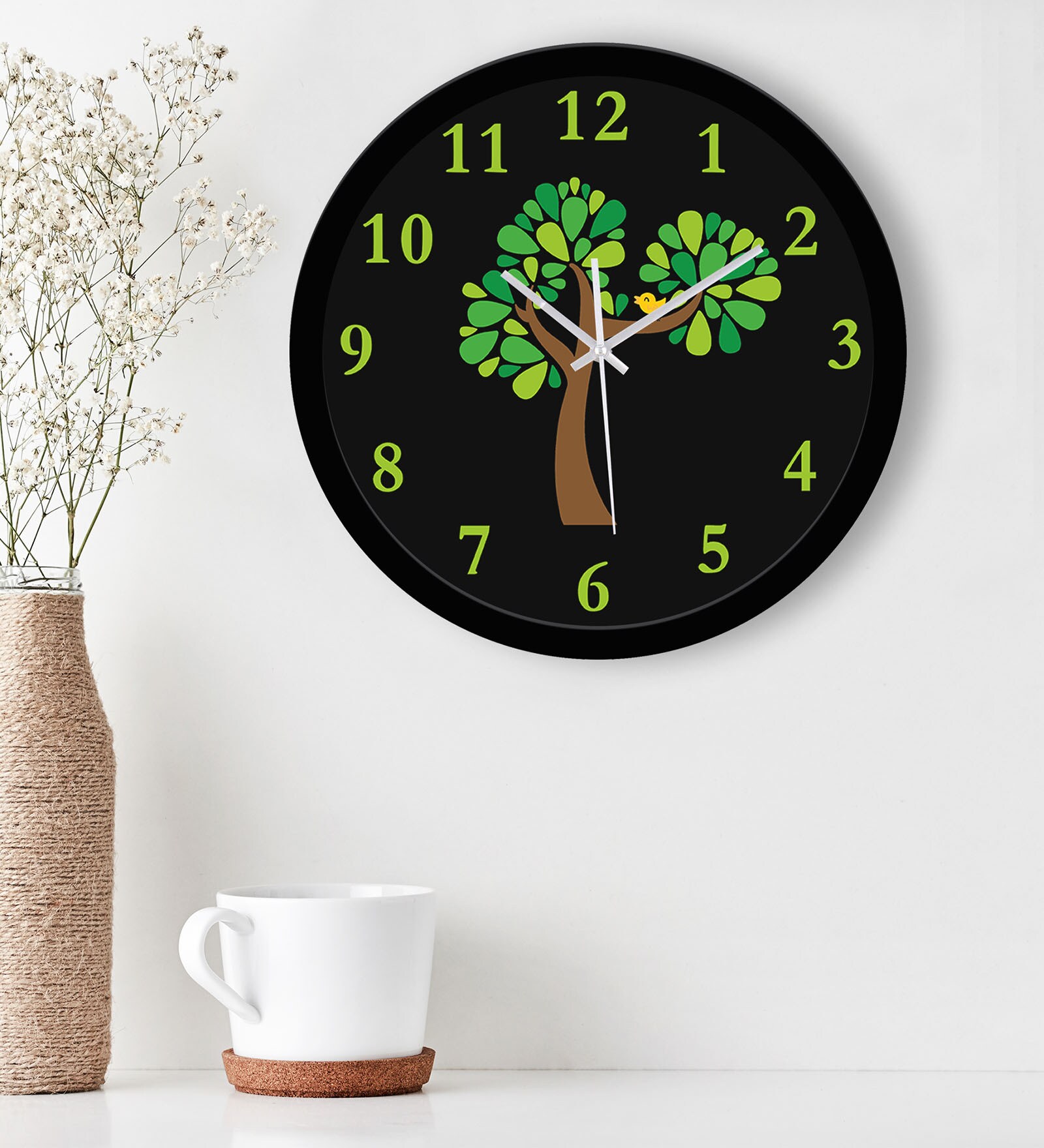 Buy Multicolor Plastic Beautiful Tree Kids Wall Clock at 37 OFF by