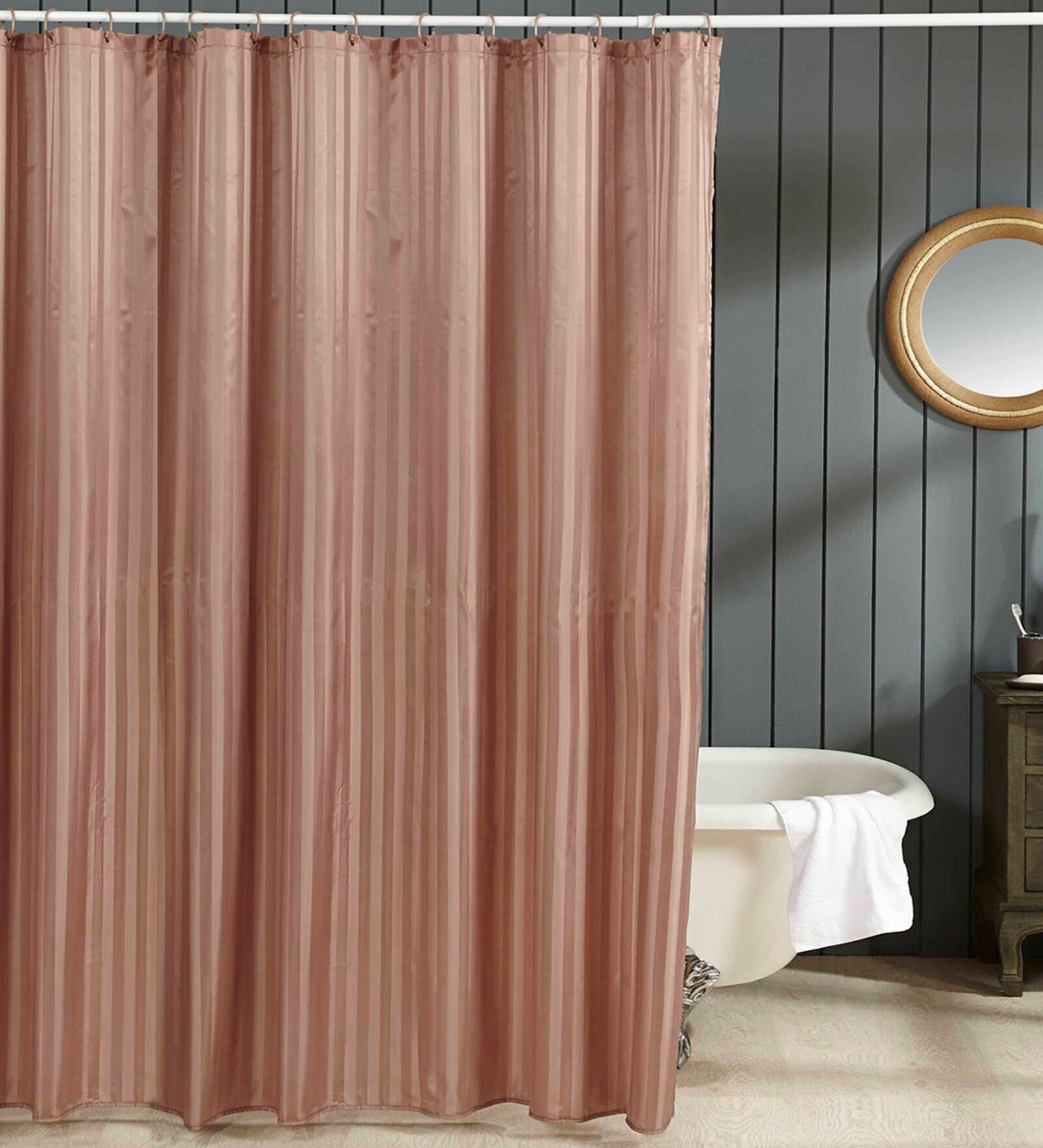 Buy Beige Shower Polyester 6 Ft Blackout Eyelet Shower Curtain by