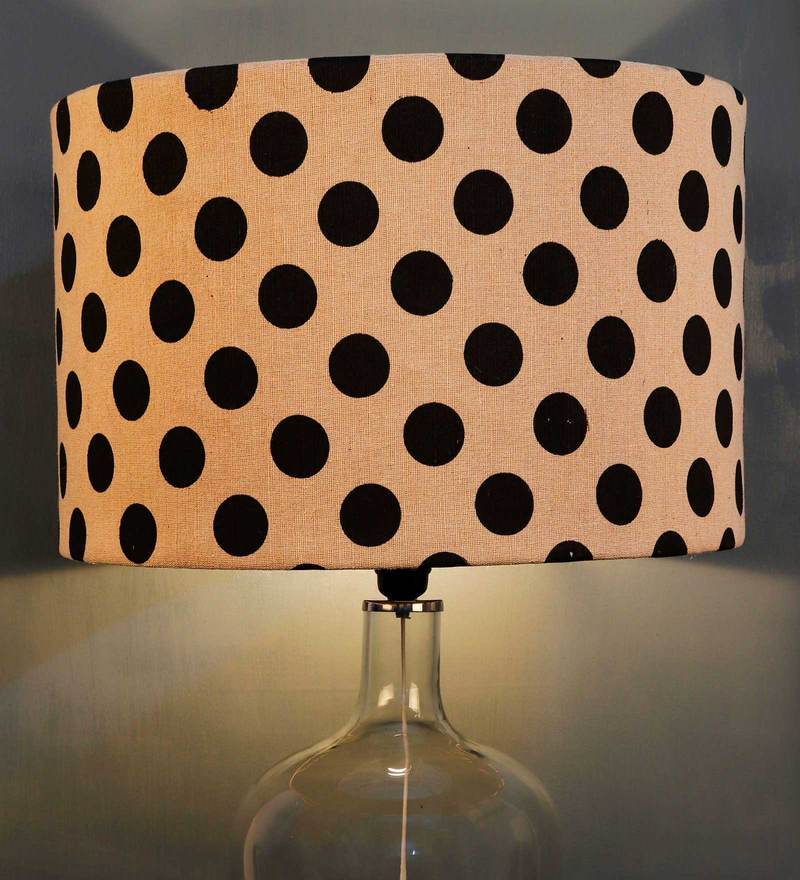 black polka dot lamp shade