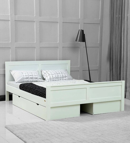 Buy Bianca Solid Wood King Size Bed With Drawer Storage In ...