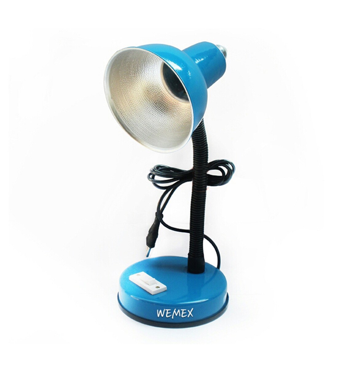 Buy Blue Aluminium Shade Study Lamp with Black Base by Wemex Online Work and Study Lamps