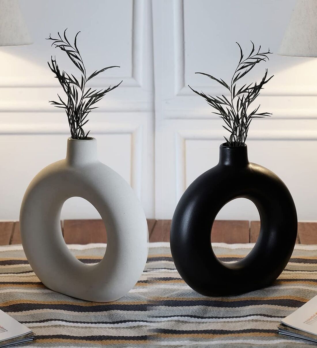 Buy Black Ceramic Modern Table Vases By La Dimora Selections at 51 OFF