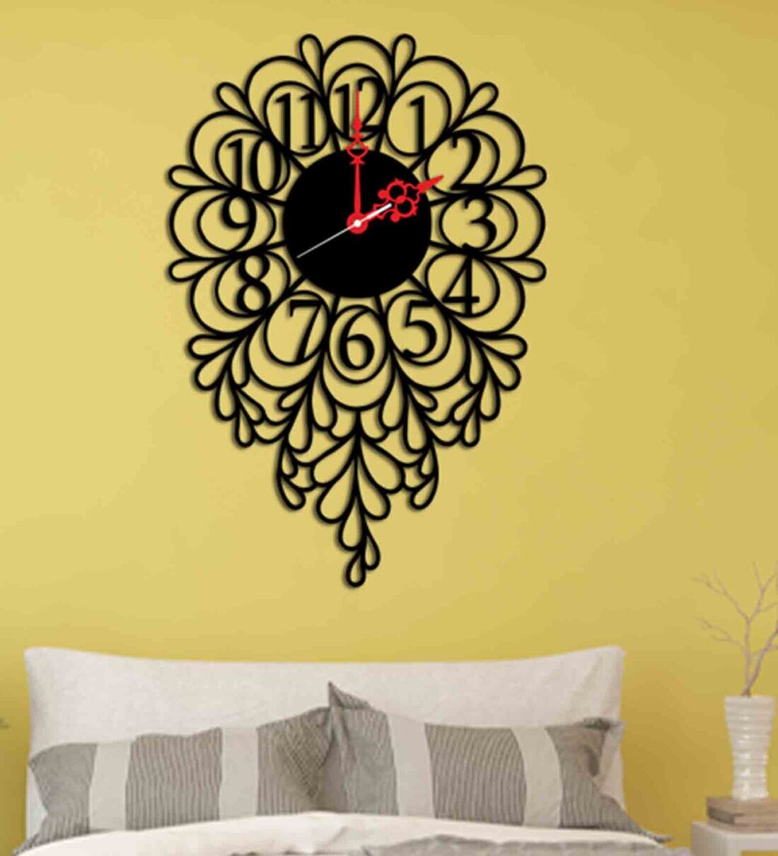 Buy Black Engineered Wood Analog Wall Clock by DecoreMantra at 54 OFF