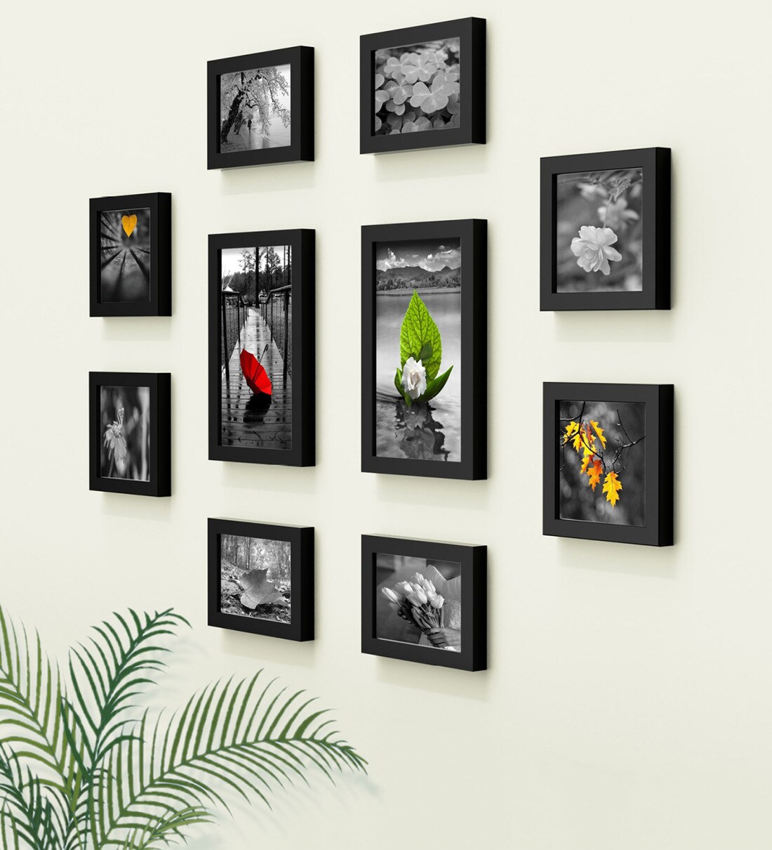 Black Collage Photo Frame Set Of 10
