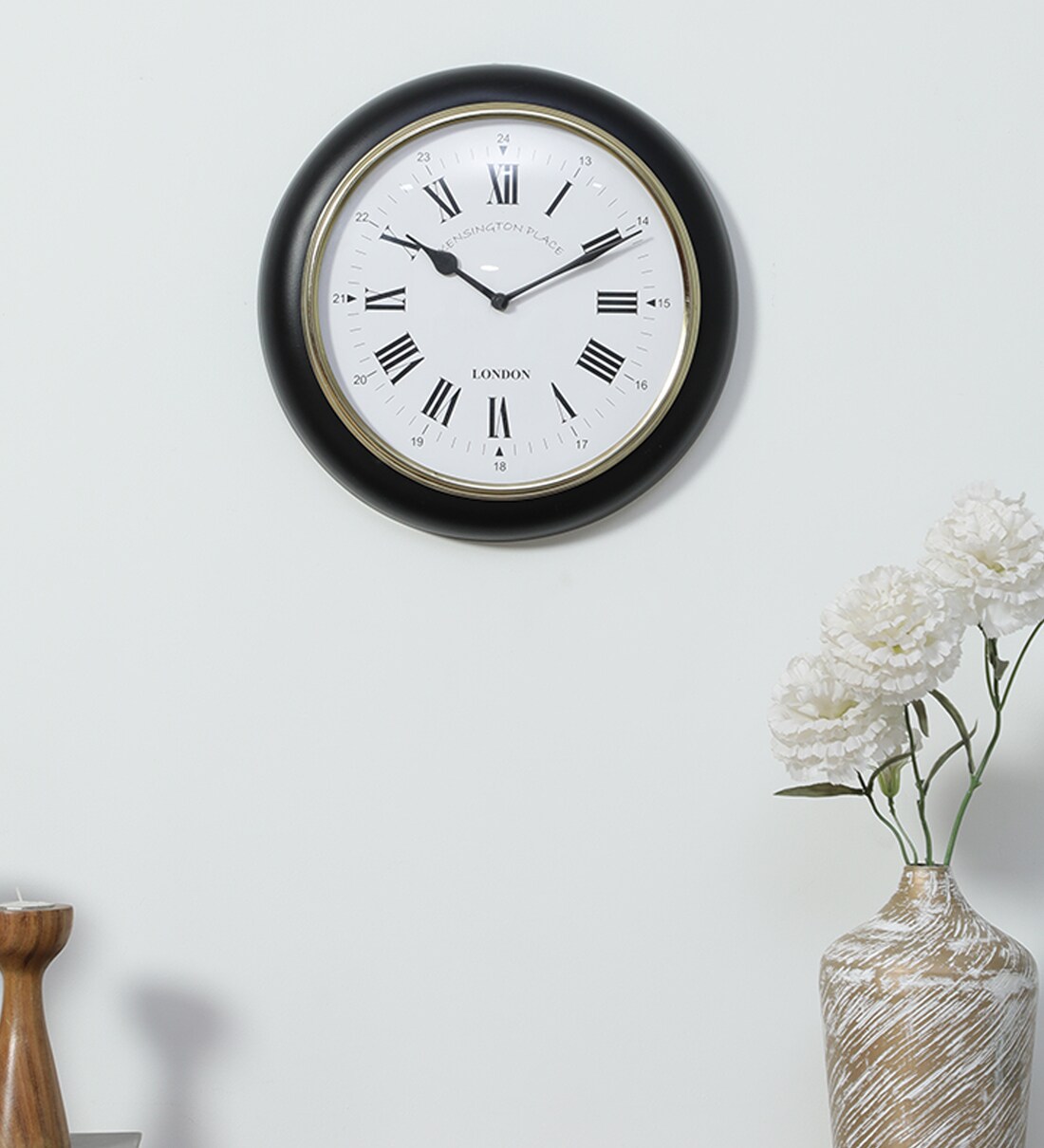 Buy Black Metal Traditional Wall Modern Wall Clock at 40 OFF by