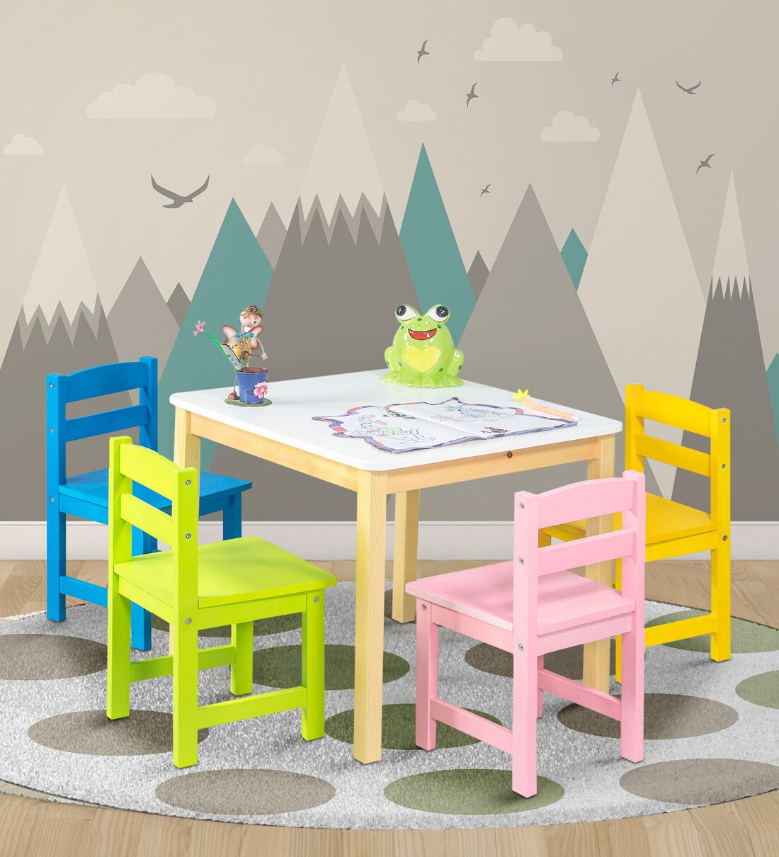 Buy Blossom 5Piece Activity Table & Chair Set in Multicolour Online