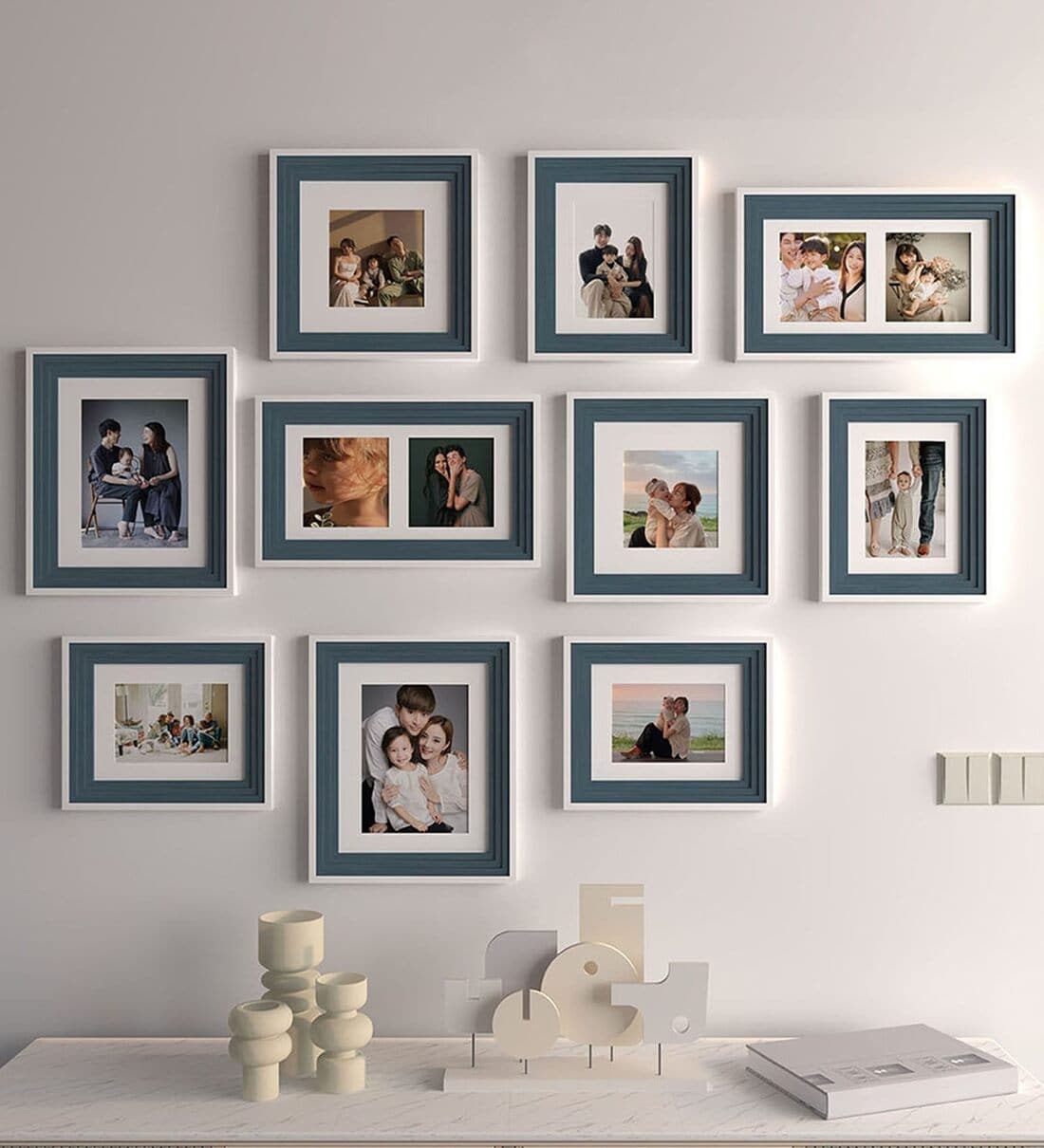 Buy Blue Synthetic Wood (Set of 10) Photoframes by Art Street at 63% ...