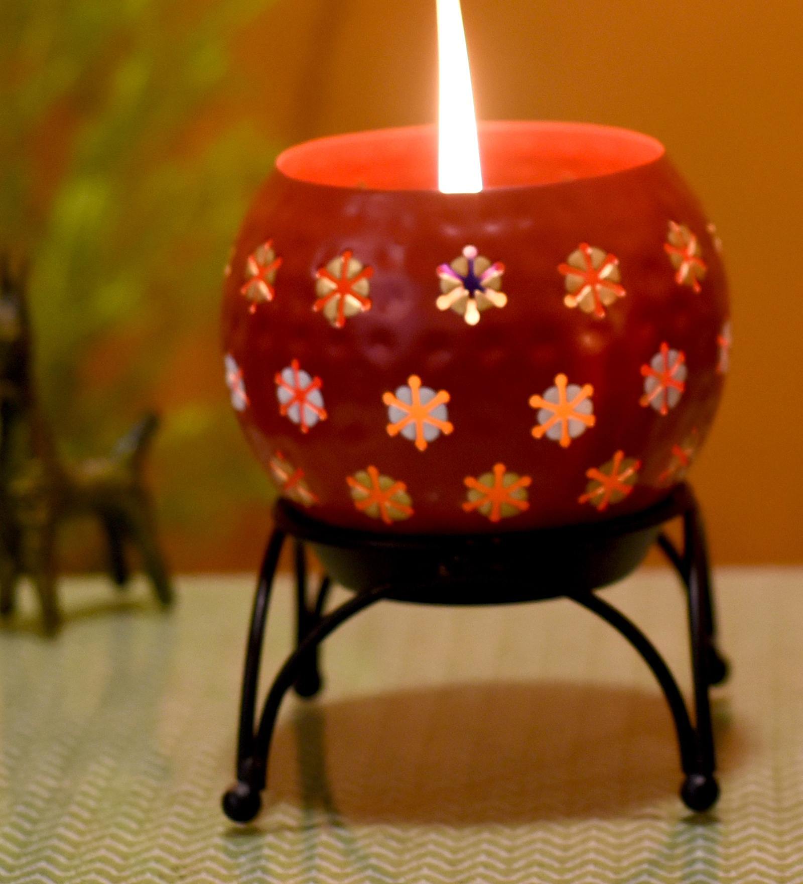 Buy Black & Red Metal Tea Light Holder by Aakriti Art Creations at 34 OFF by Aakriti art
